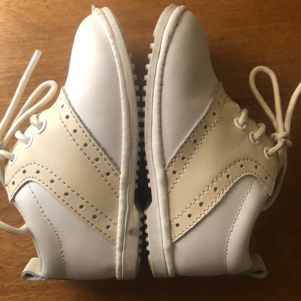 Angel Baby Boys Beige Leather Saddle Oxford Shoe